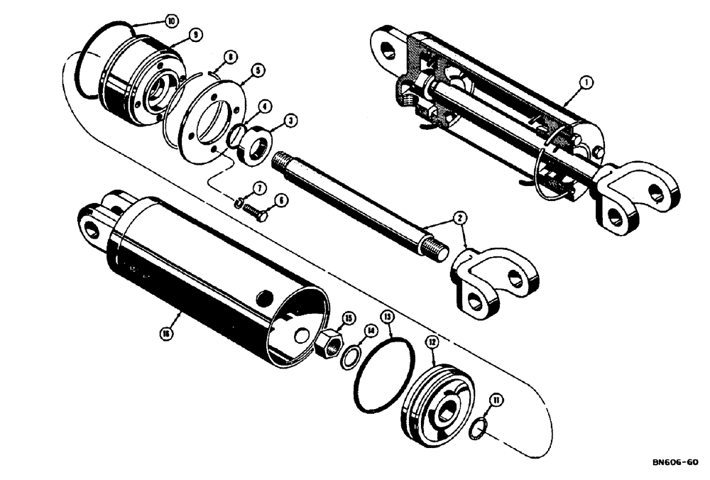 Схема запчастей Case 310E - (120) - A8282 THREE POINT HITCH HYDRAULIC CYLINDER (07) - HYDRAULIC SYSTEM