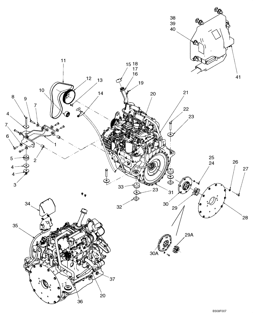 Схема запчастей Case 445 - (02-06A) - ENGINE - MOUNTING (EUROPE) (02) - ENGINE