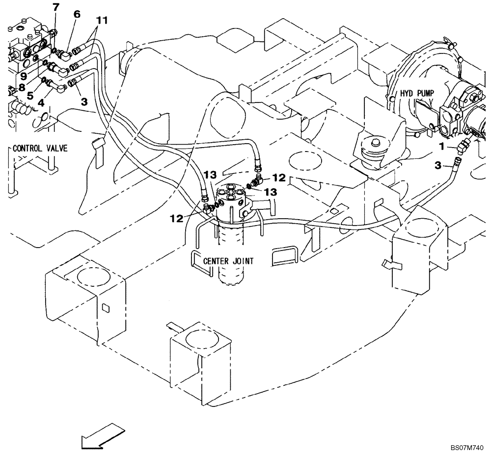 Схема запчастей Case CX75SR - (08-08) - HYDRAULICS - BLADE, DOZER (08) - HYDRAULICS