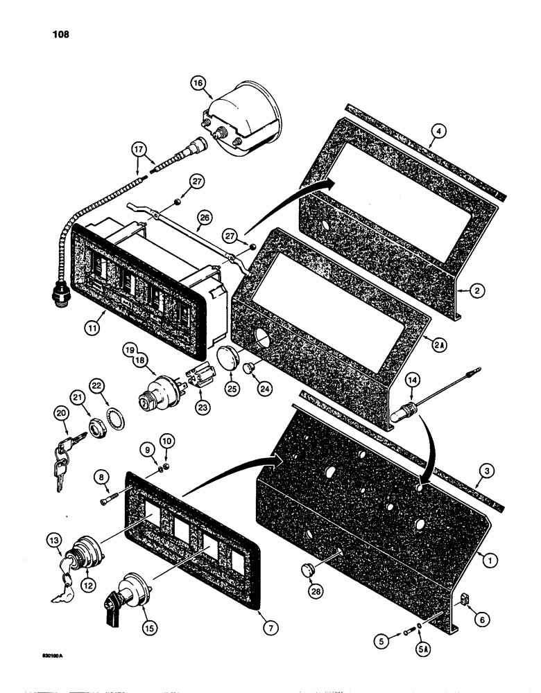 Схема запчастей Case W24C - (108) - ELECTRICAL SYSTEM, INSTRUMENT PANELS AND TACHOMETOR (04) - ELECTRICAL SYSTEMS