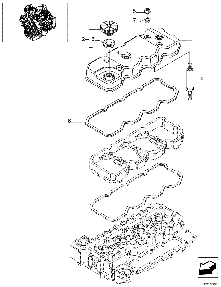Схема запчастей Case 750L - (02-25) - CYLINDER HEAD - COVERS (02) - ENGINE