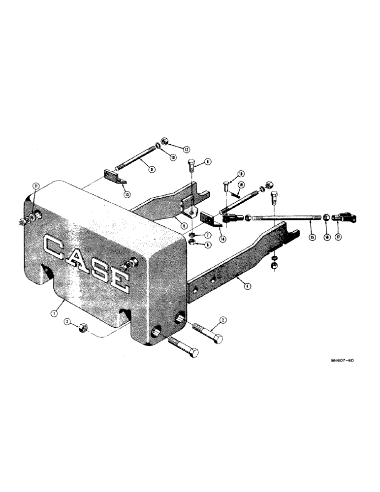 Схема запчастей Case 310 - (130) - REAR COUNTERWEIGHT (42" GAUGE TRACTOR), REAR WEIGHT BOX (05) - UPPERSTRUCTURE CHASSIS