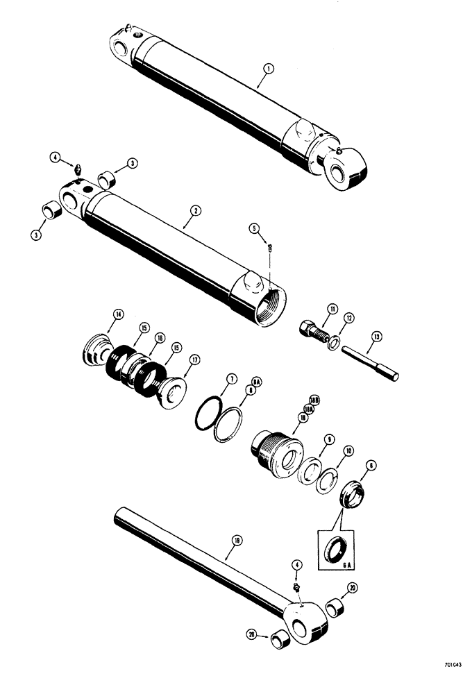 Схема запчастей Case 33S - (062) - BACKHOE BOOM CYLINDERS (BACKHOE SERIAL NO. 4176351 AND AFTER) 