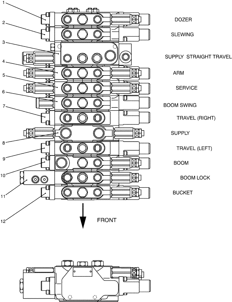 Схема запчастей Case CX36B - (07-001[01]) - VALVE ASSY, CONTROL (35) - HYDRAULIC SYSTEMS