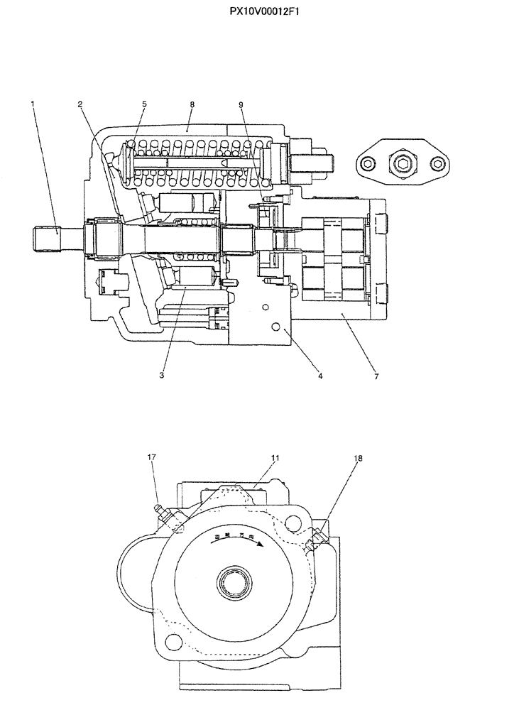 Схема запчастей Case CX31B - (07-031) - PUMP ASSY (35) - HYDRAULIC SYSTEMS