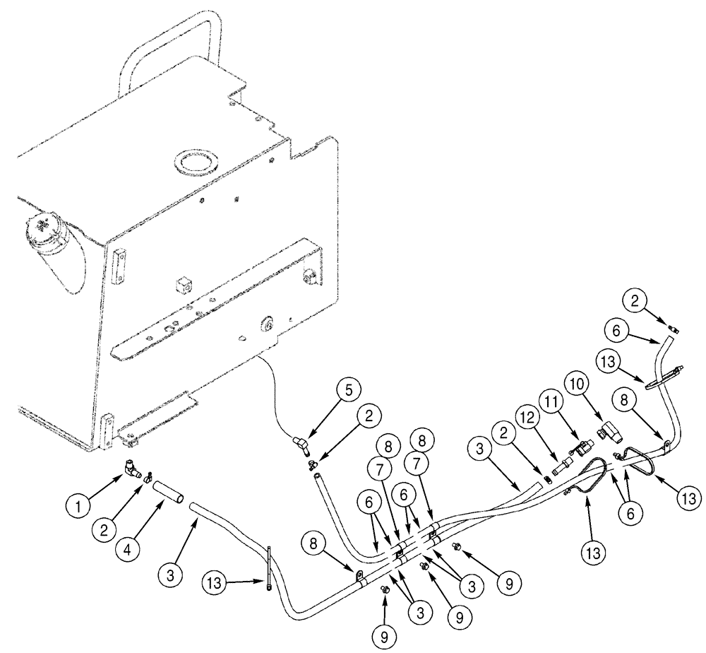 Схема запчастей Case 1150H - (03-06) - FUEL LINES (03) - FUEL SYSTEM