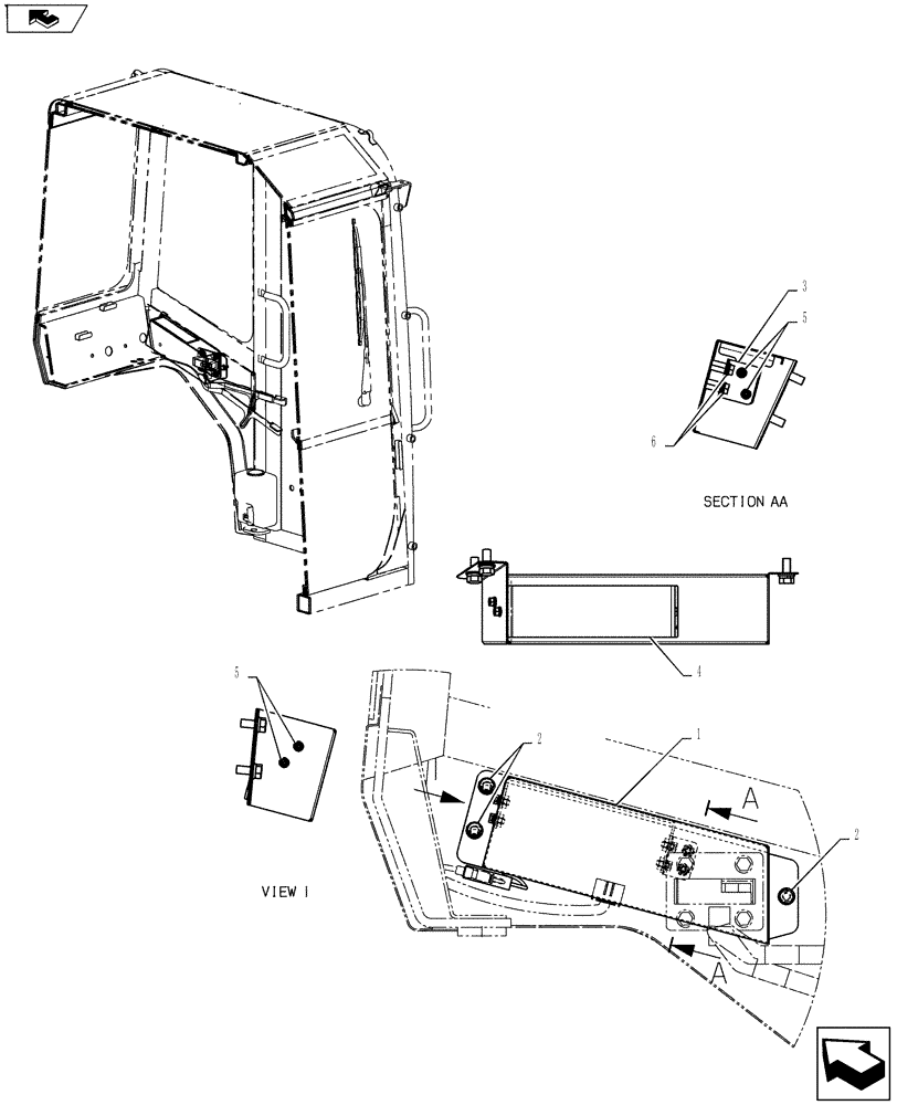 Схема запчастей Case CX55BMSR - (01-046[00]) - RADIO INSTALL (RADIO LESS) (55) - ELECTRICAL SYSTEMS