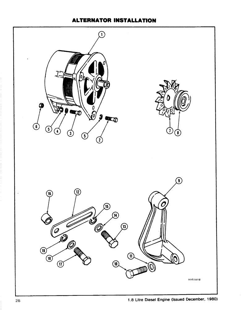 Схема запчастей Case CASE - (28) - ALTERNATOR INSTALLATION (02) - ENGINE