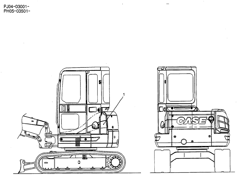 Схема запчастей Case CX50B - (07-011) - NAME PLATE INSTAL P/N PH22T00056F1 NAME-PLATE