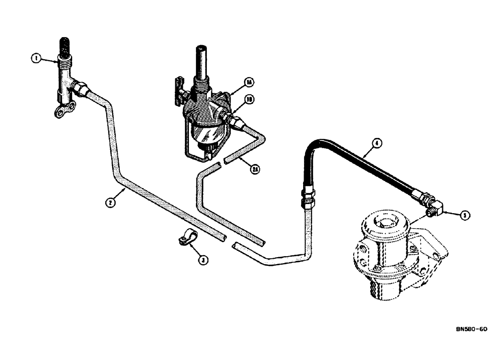 Схема запчастей Case 310E - (014) - FUEL LINES - GAS (02) - FUEL SYSTEM