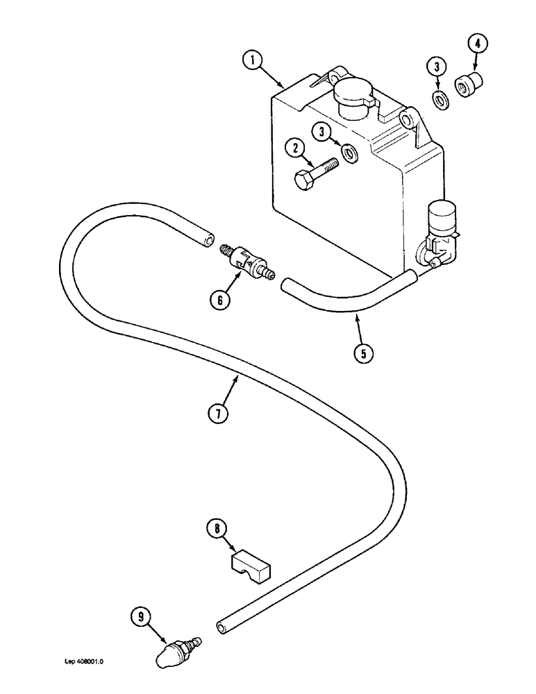 Схема запчастей Case 1088 - (4-26) - WINDSHIELD WASHER, P.I.N. FROM XXXXX AND AFTER (04) - ELECTRICAL SYSTEMS