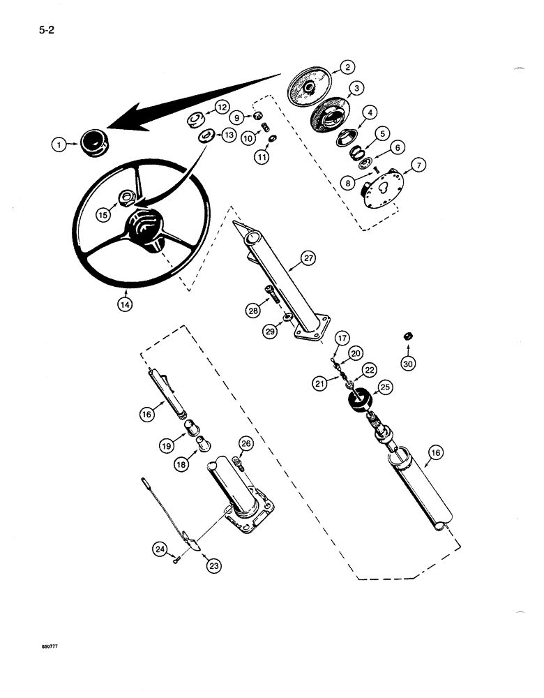 Схема запчастей Case 1085B - (5-002) - STEERING COLUMN (05) - STEERING