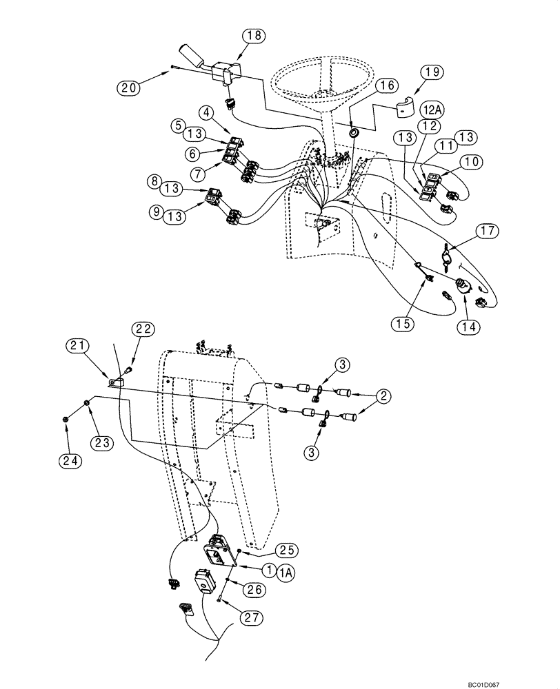 Схема запчастей Case 585G - (04-08) - HARNESS - CONSOLE (04) - ELECTRICAL SYSTEMS