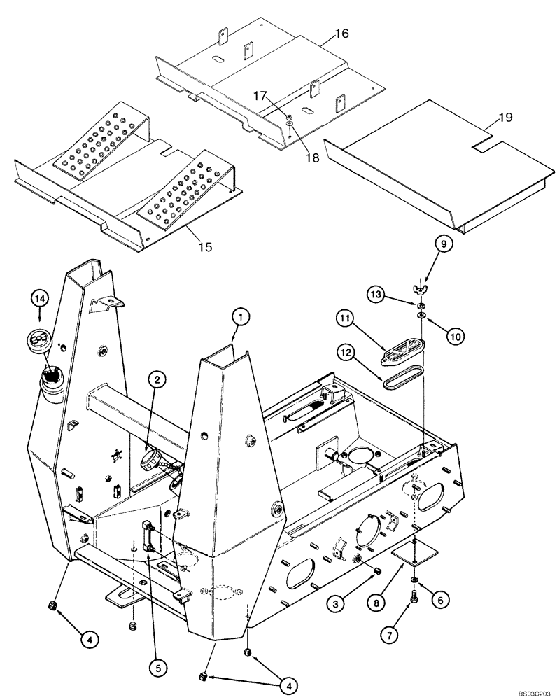 Схема запчастей Case 1840 - (09-02) - CHASSIS (NORTH AMERICA, JAF0134061 - ) (09) - CHASSIS/ATTACHMENTS