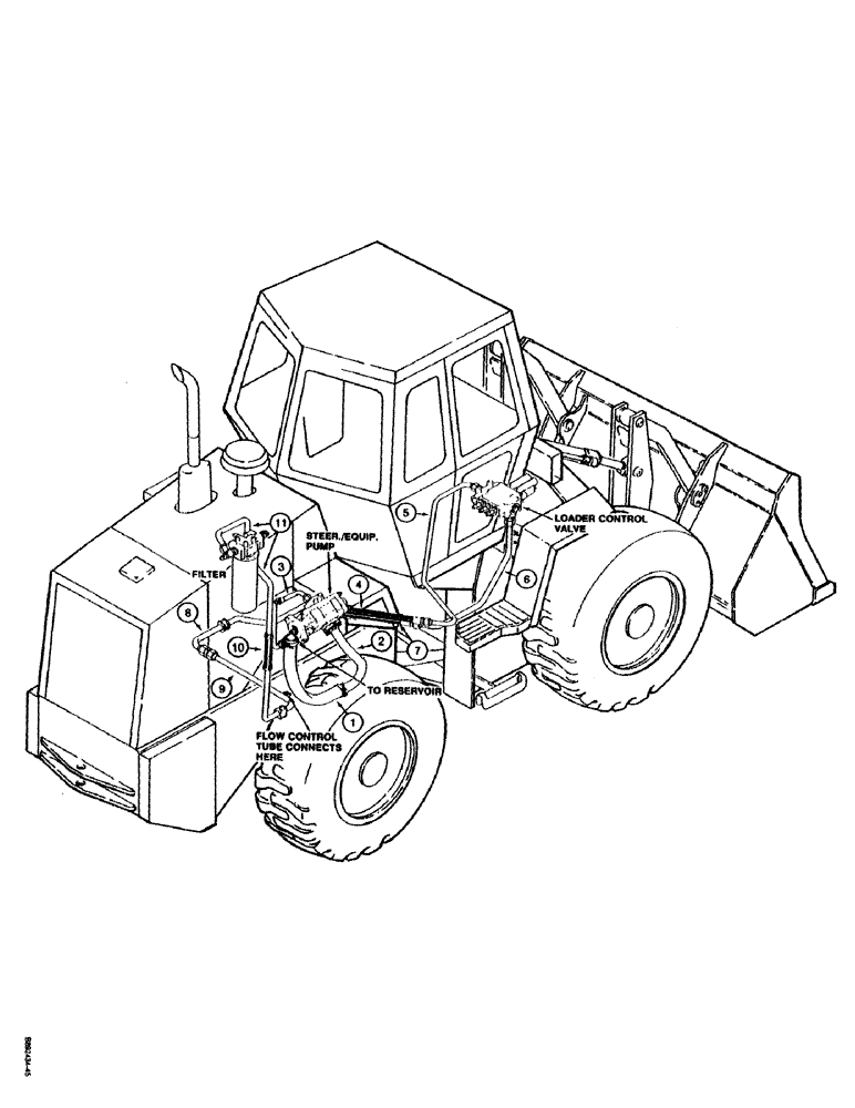 Схема запчастей Case W14C - (1-14) - PICTORIAL INDEX, SUPPLY AND RETURN HYDRAULIC CIRCUIT (00) - PICTORIAL INDEX