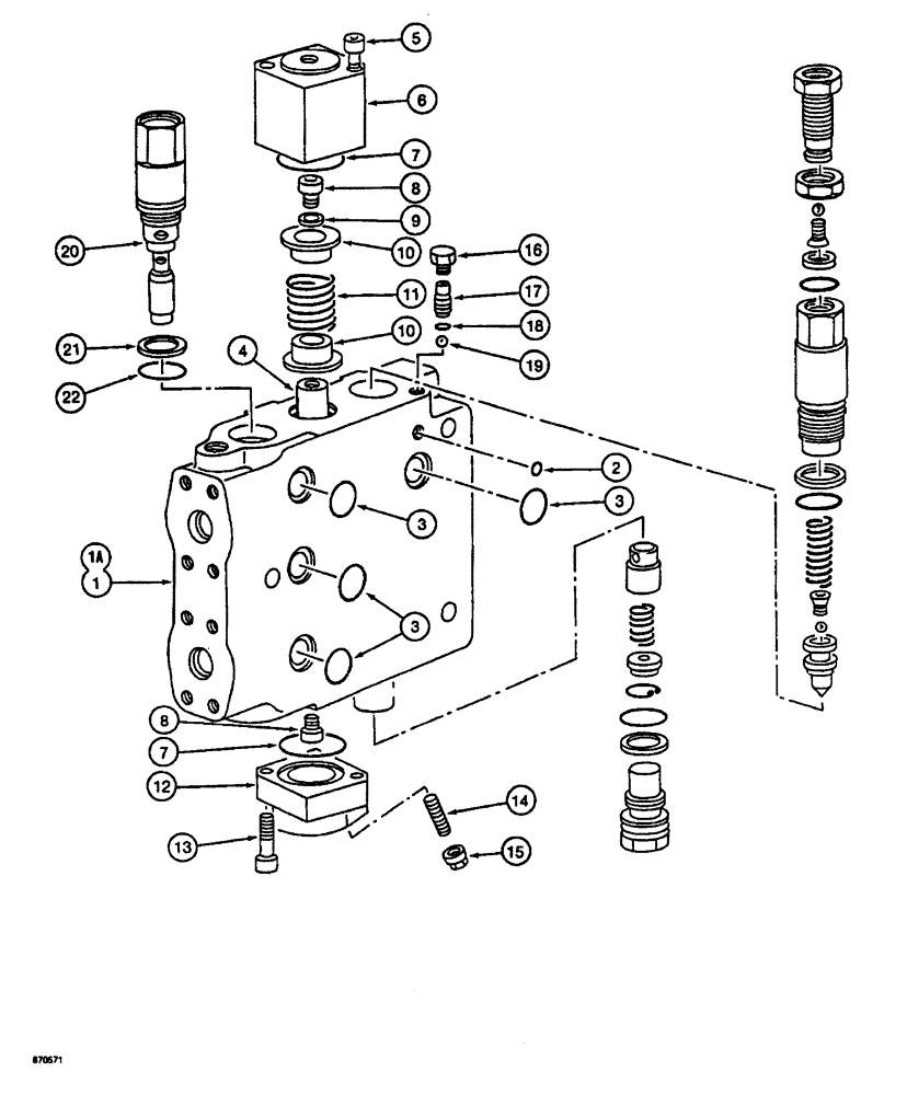 Схема запчастей Case 688 - (7-18) - DRIVE CONTROL VALVE, TRACK DRIVE SECTIONS, P.I.N. FROM 74123 TO 74227 (07) - BRAKES