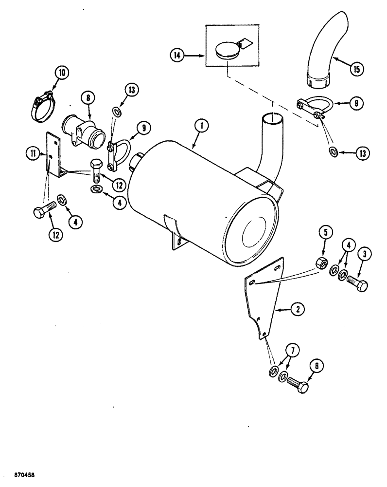 Схема запчастей Case 688 - (2-12) - MUFFLER AND EXHAUST SYSTEM (02) - ENGINE