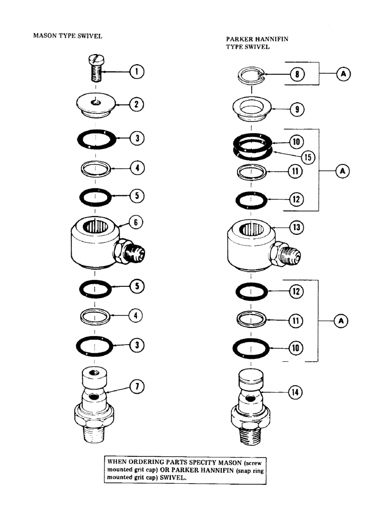 Схема запчастей Case 40 - (152) - INNER SWIVEL, (USED WITH TRACK BRAKE AND HI-LOW RANGE SHIFT) (35) - HYDRAULIC SYSTEMS