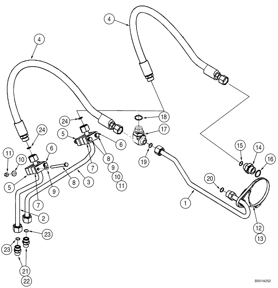 Схема запчастей Case 621D - (08-05) - HYDRAULICS - LOADER BUCKET (Z BAR LOADER) - IF USED (08) - HYDRAULICS