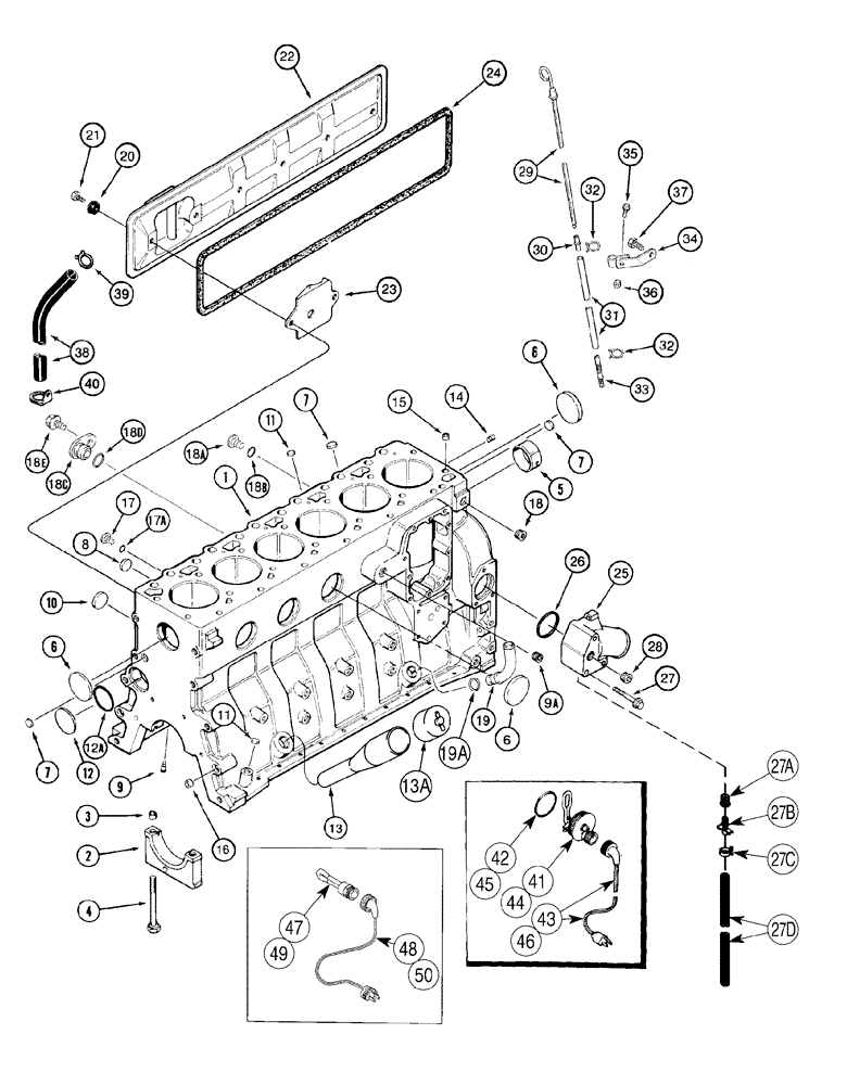 Схема запчастей Case 6030 - (02-16) - CYLINDER BLOCK 6T-590 EPA TIER 1 EMISSIONS CERTIFIED ENGINE (02) - ENGINE