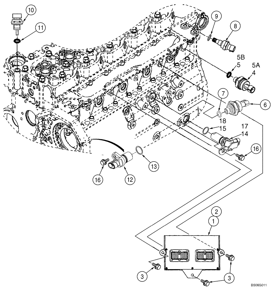 Схема запчастей Case CX290 - (04-03) - MODULE, ENGINE CONTROL (04) - ELECTRICAL SYSTEMS