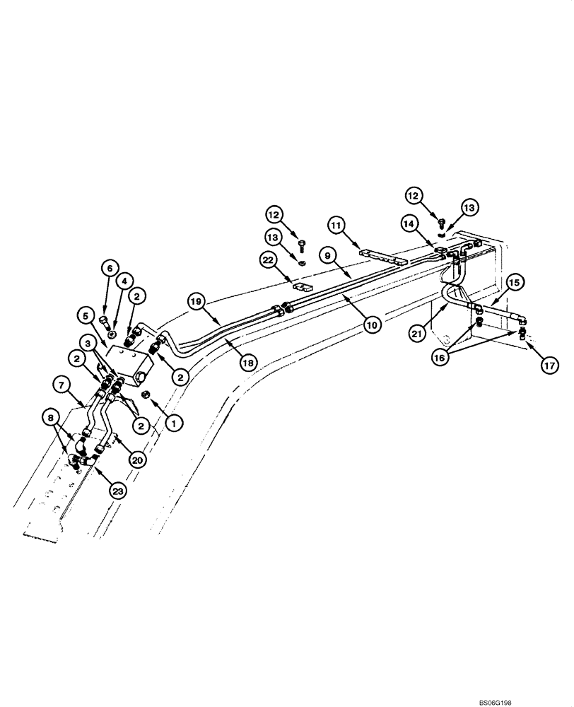 Схема запчастей Case 865 - (08.23[00]) - FRONT AXLE HYDRAULIC CIRCUIT - TILT (08) - HYDRAULICS