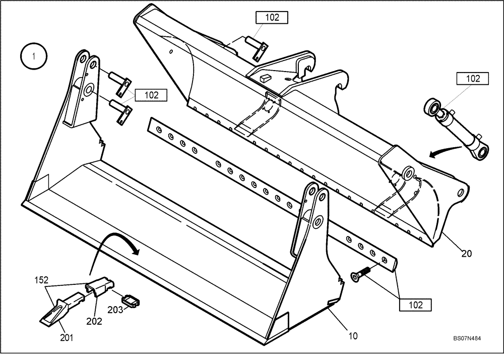 Схема запчастей Case 221D - (64.006[2990721000]) - CLAMSHELL ASSEMBLY PARTS 850L M3-M.Z. (82) - FRONT LOADER & BUCKET