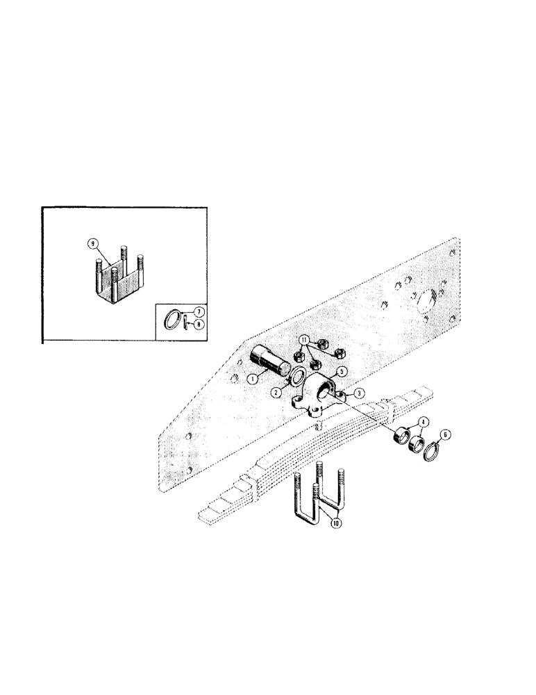 Схема запчастей Case 310 - (058[1]) - D10887 SPRING SUSPENSION KIT (04) - UNDERCARRIAGE