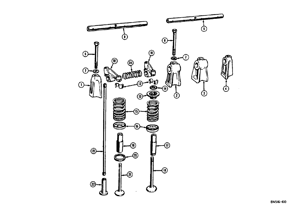 Схема запчастей Case 310E - (022) - CAMSHAFT - DIESEL (01) - ENGINE