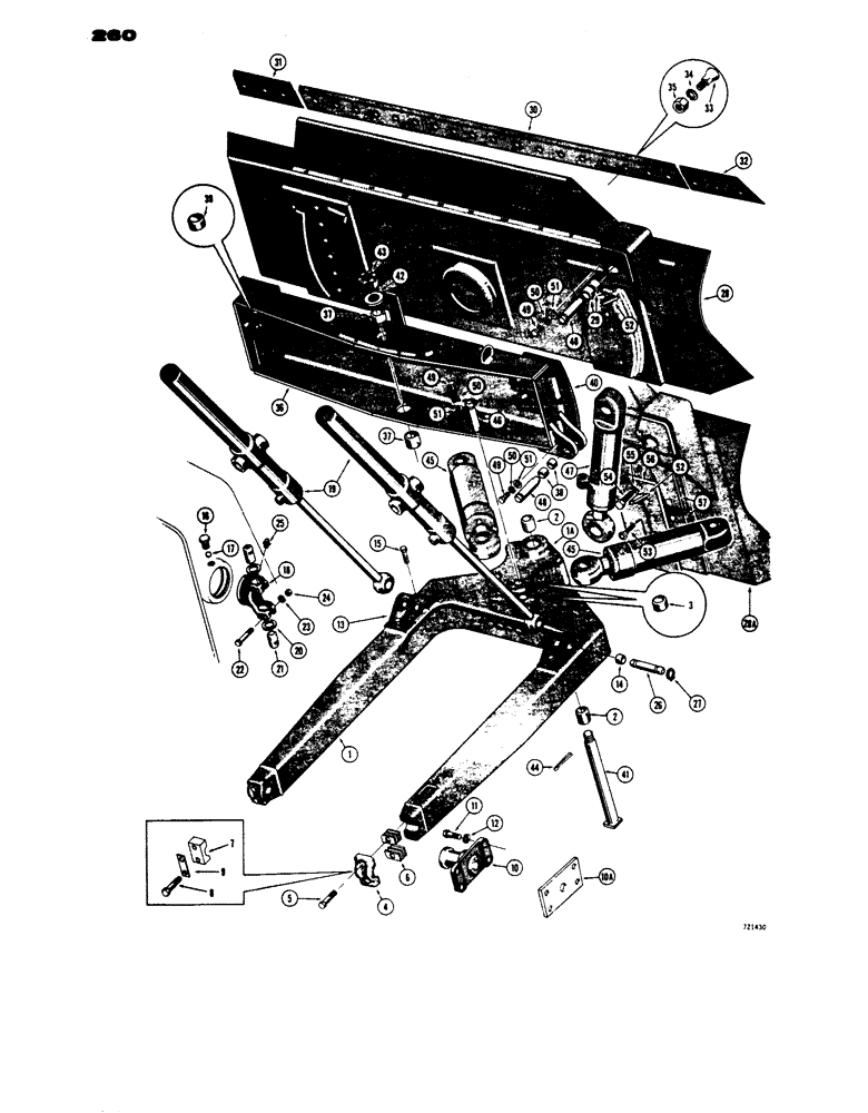 Схема запчастей Case 450 - (260) - POWER ANGLE TILT DOZER, MODELS WITH 95 1/2" WIDE DOZING BLADE (05) - UPPERSTRUCTURE CHASSIS