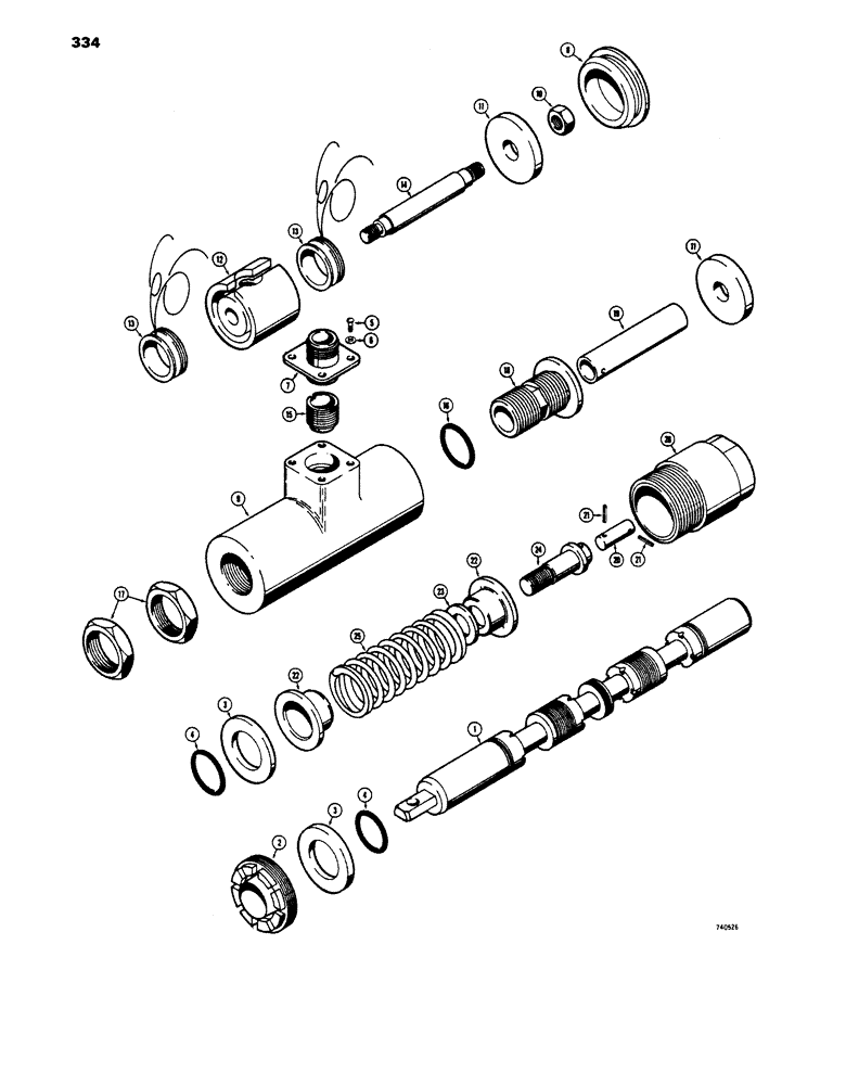 Схема запчастей Case 450 - (334) - THREE POSITION SPOOLS- DOUBLE ACTING (07) - HYDRAULIC SYSTEM