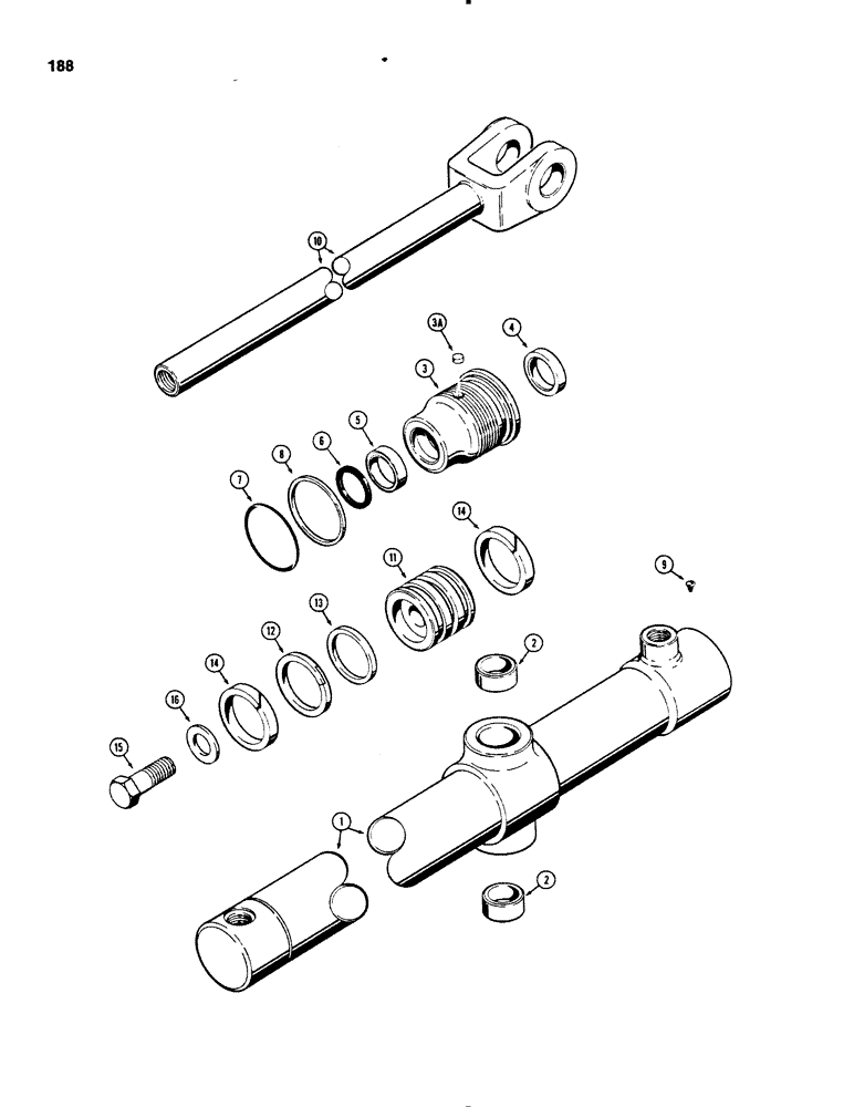 Схема запчастей Case 450B - (188) - G101229 LIFT CYLINDER, ANGLE TILT DOZER (07) - HYDRAULIC SYSTEM