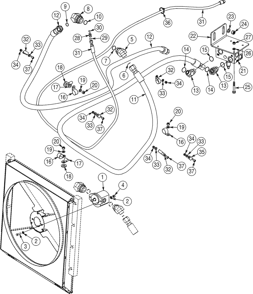 Схема запчастей Case 921C - (08-14) - HYDRAULICS - FAN DRIVE (08) - HYDRAULICS