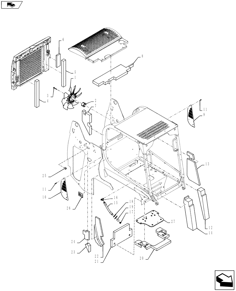 Схема запчастей Case TR270 - (88.100.10[22]) - ENGINE ACCESSORIES EU/OPEN EU W/SOUND (TR270) (88) - ACCESSORIES