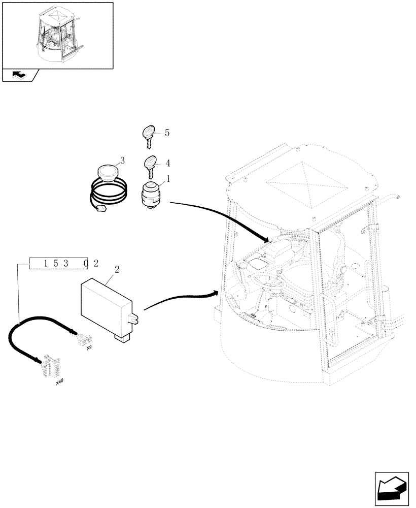 Схема запчастей Case 221E - (153[01]) - ANTI-START DEVICE (18) - VARIATIONS