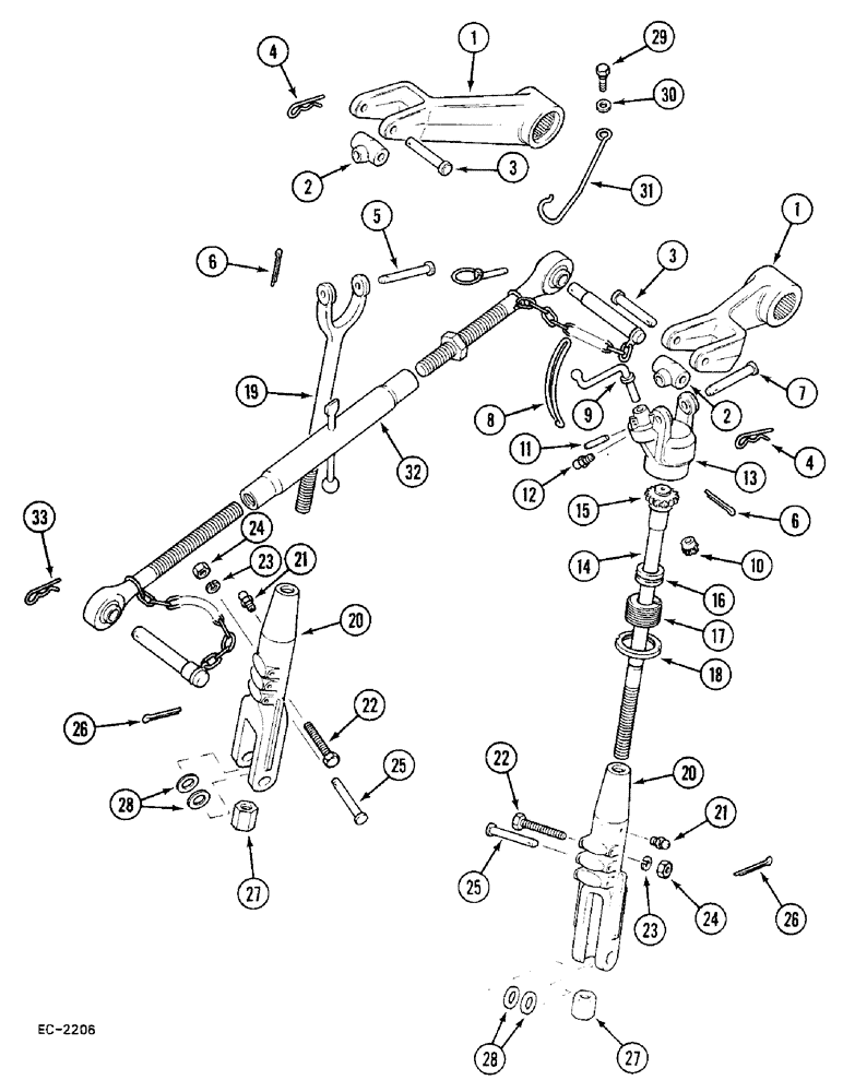 Схема запчастей Case 380B - (9-302) - THREE POINT HITCH (09) - CHASSIS/ATTACHMENTS