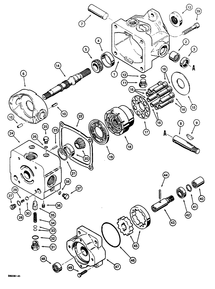 Схема запчастей Case CASE - (6-06) - GROUND DRIVE PUMP (06) - POWER TRAIN