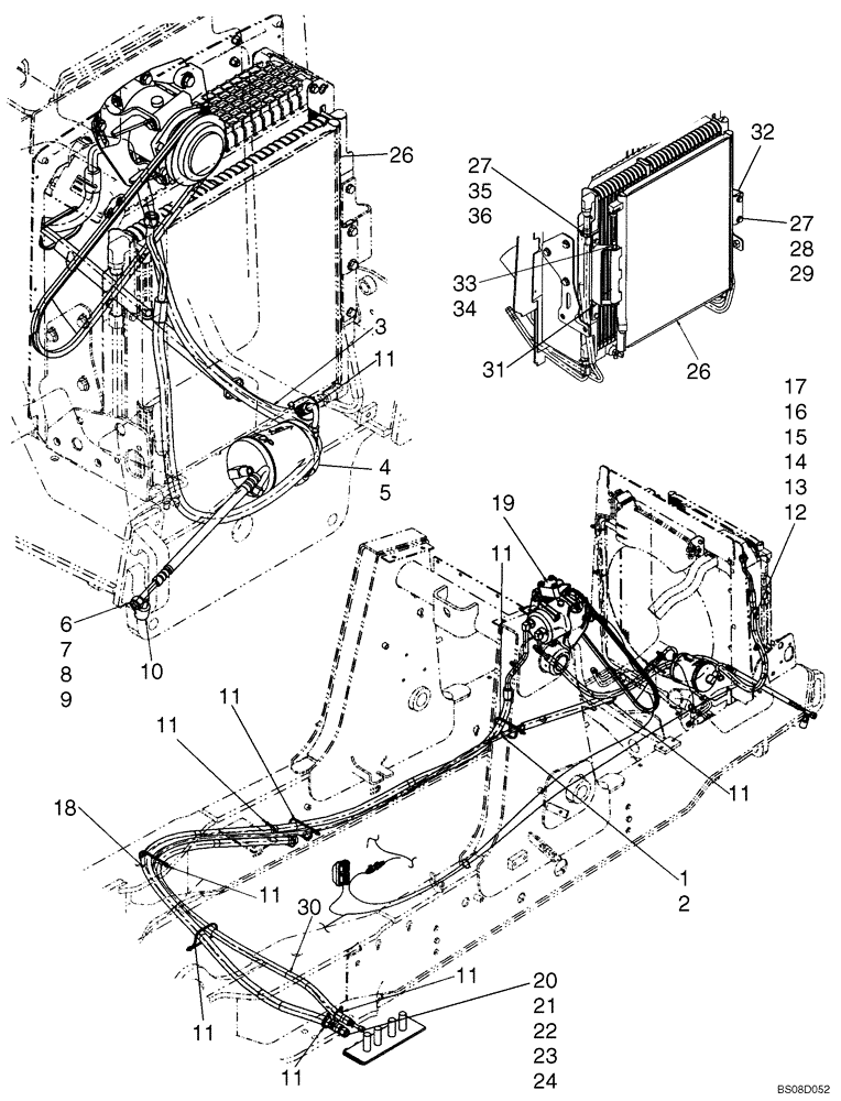 Схема запчастей Case 570MXT - (09-52) - CAB - AIR CONDITIONING, CONDENSER, RECEIVER-DRIER (09) - CHASSIS/ATTACHMENTS