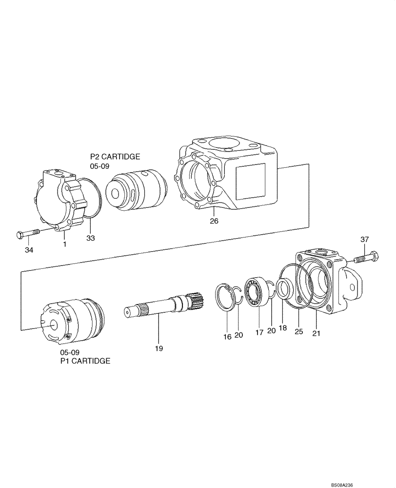 Схема запчастей Case 1221E - (05-08[01]) - STEERING PUMP ASSY (A) (87700402) (05) - STEERING