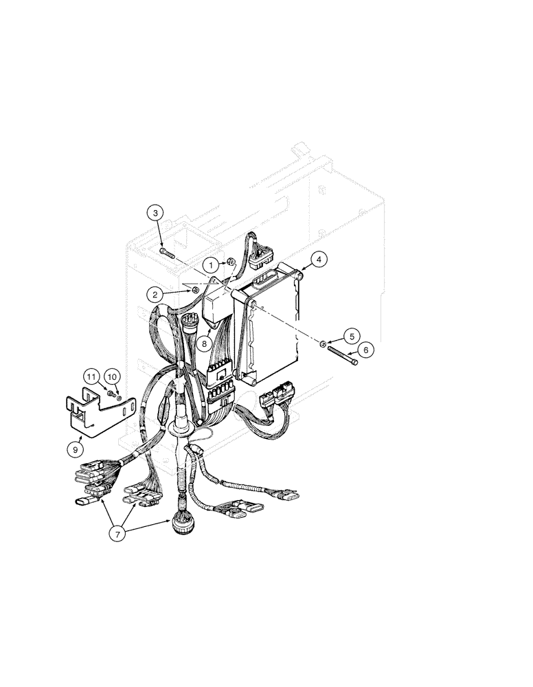 Схема запчастей Case 885 - (04-18[01]) - ELECTRICAL SYSTEM - ELECTRONIC CONTROL UNIT (04) - ELECTRICAL SYSTEMS