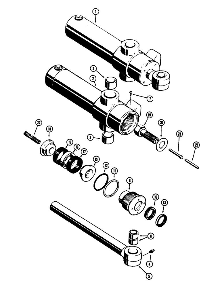 Схема запчастей Case 680CK - (173A) - G32878 & G32879 BACKHOE SWING CYLINDERS (35) - HYDRAULIC SYSTEMS