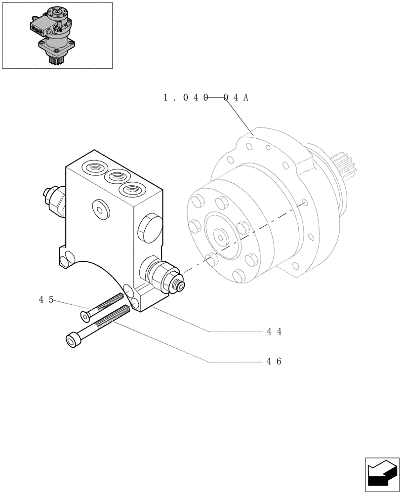 Схема запчастей Case CX16B - (1.040[03A]) - SWING REDUCTION UNIT (35) - HYDRAULIC SYSTEMS