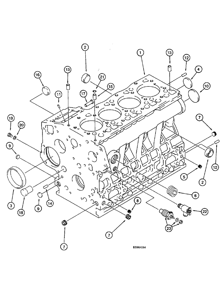 Схема запчастей Case 1825B - (2-28) - CYLINDER BLOCK (02) - ENGINE