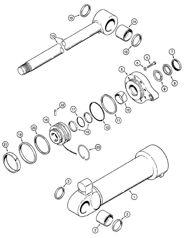 Схема запчастей Case 621C - (08-035) - CYLINDER ASSY LOADER BUCKET (08) - HYDRAULICS