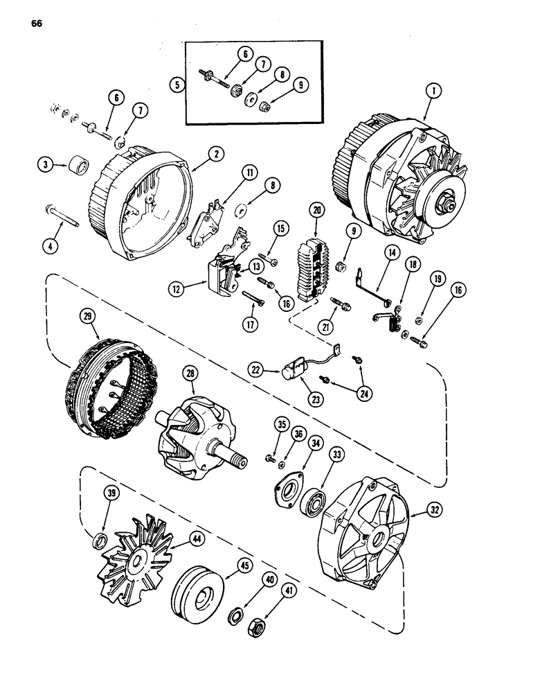 Схема запчастей Case 480D - (066) - ALTERNATOR (55) - ELECTRICAL SYSTEMS