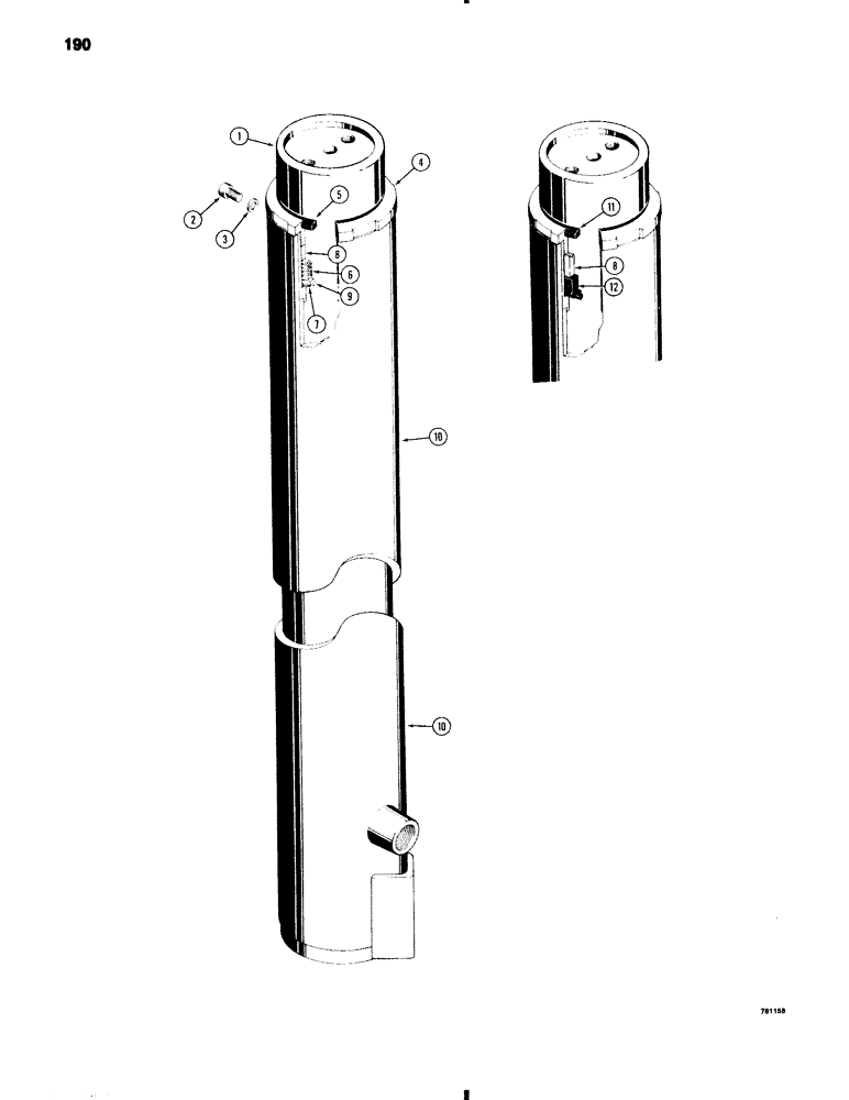 Схема запчастей Case 584C - (190) - MAST LIFT CYLINDERS (35) - HYDRAULIC SYSTEMS