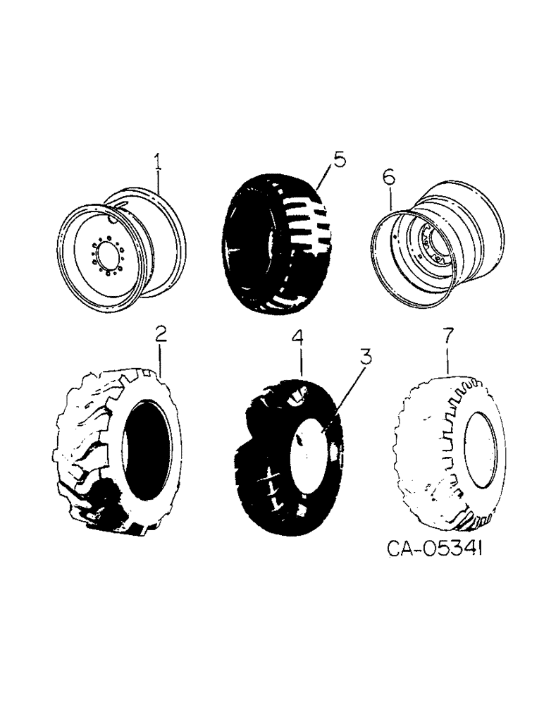 Схема запчастей Case 4130 - (15-1) - WHEELS & TRACTION, FRT & REAR TIRE WHEEL ATTS (04) - Drive Train