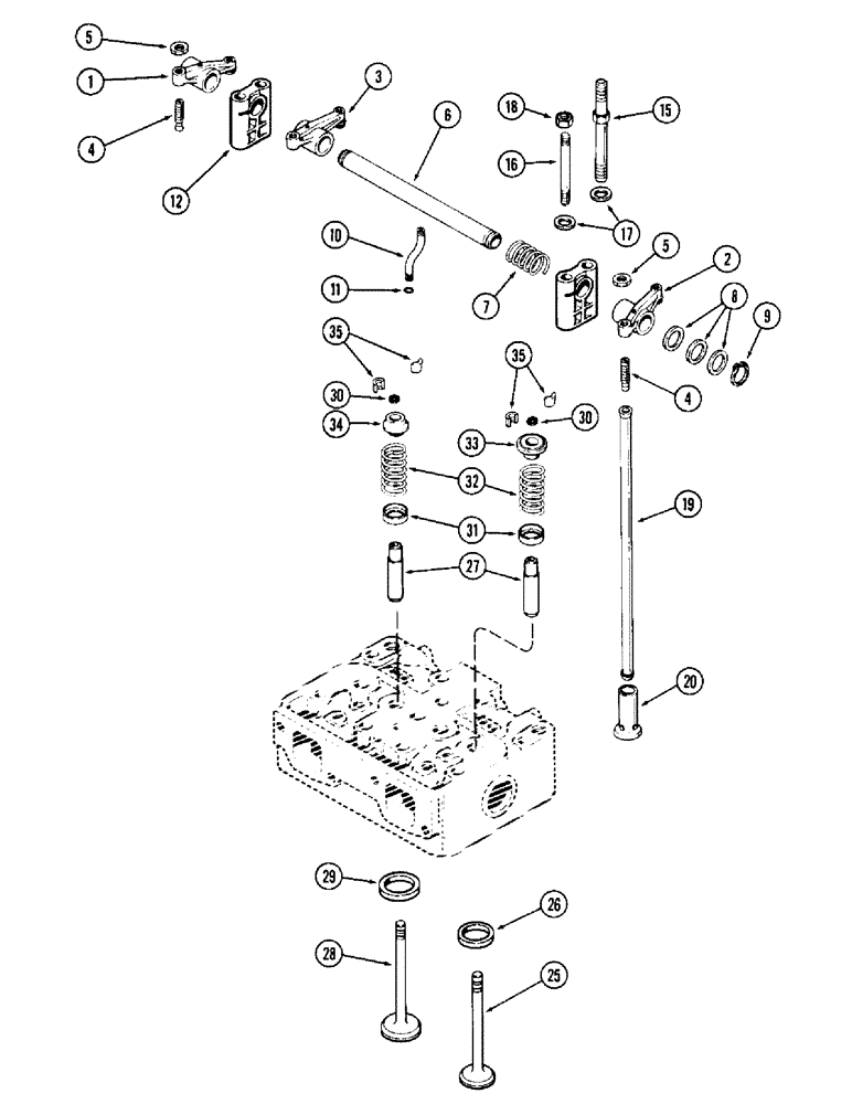 Схема запчастей Case 780 - (042) - VALVE MECHANISM, 336BD AND 336BDT DIESEL ENGINES (02) - ENGINE