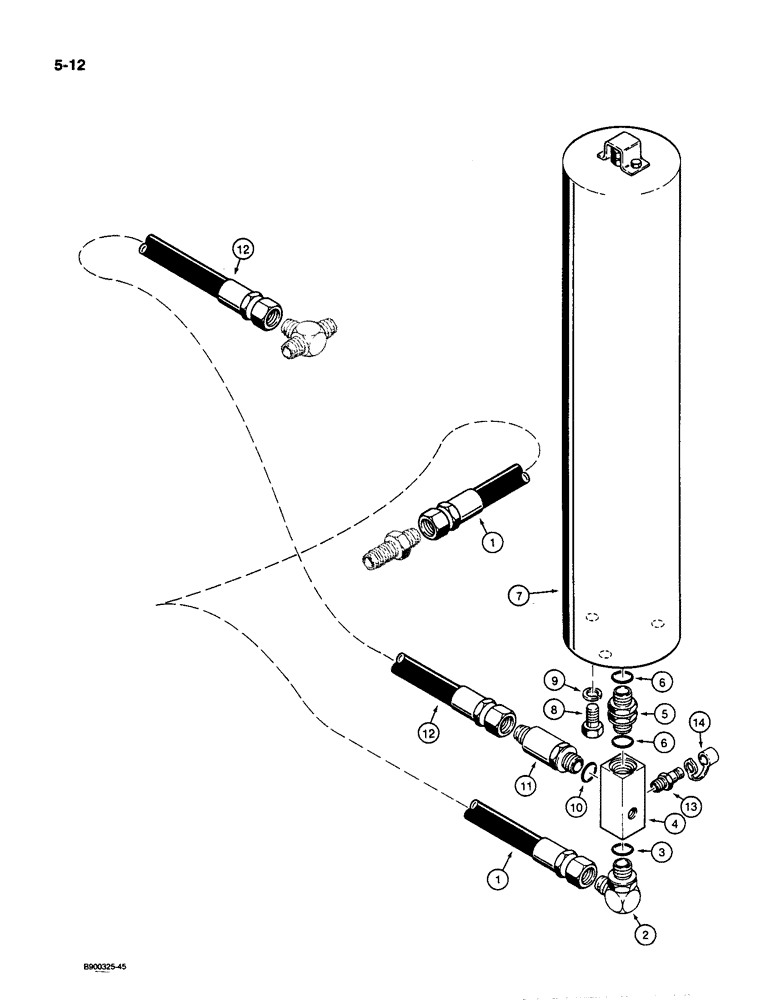 Схема запчастей Case 1085C - (5-12) - AUXILIARY STEERING HYDRAULIC CIRCUIT (05) - STEERING