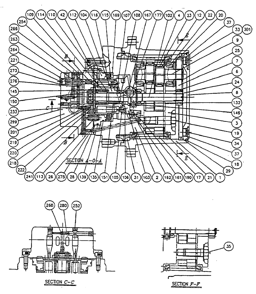 Схема запчастей Case CX36 - (06-04[00]) - MOTOR - TRACK DRIVE (CX36 ASN PX11 - 08901) (06) - POWER TRAIN